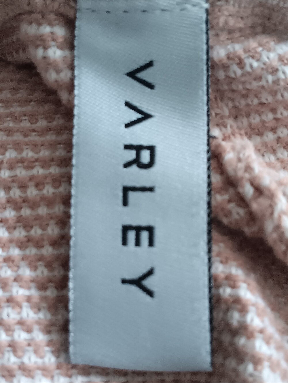 Varley Alice Praline Ivory Cotton Knit Sweatpants Elastic Waist Ribbed Cuff L - Picture 5 of 6